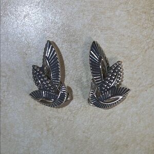 Marboux Silver Leaf Clip On Earrings